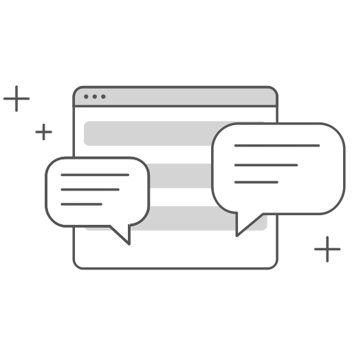 Icono de configuración y chat