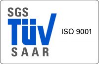 TÜV SGS SAAR Logo mit ISO 9001